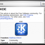 KWiki 0.1 - KDE Plasmoid